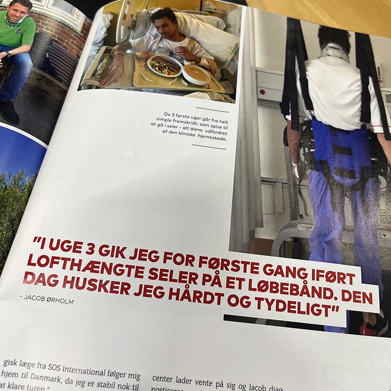 Magazine page with a quote from Jacob Ørholm.
