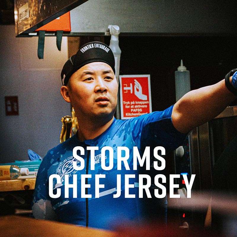Storm Cycling Club member wearing a Willing Able Jersey.