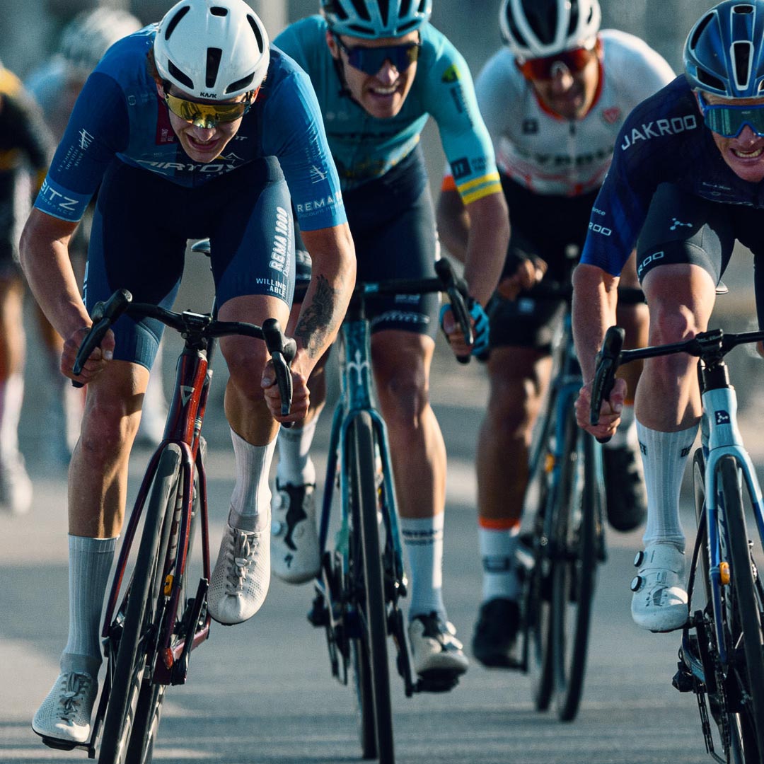 Front photo of the riders at The UCI race, Visit South Aegean Islands Tour