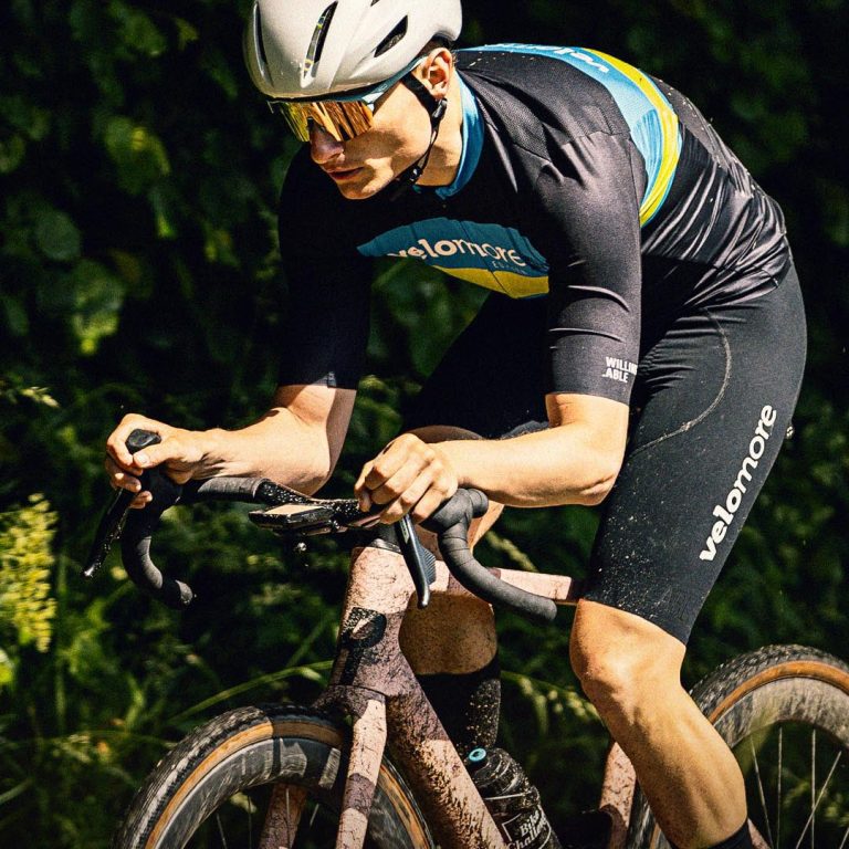 Cyclist wearing Willing Able Apparel