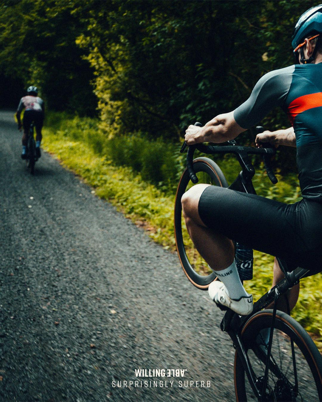 A cyclist doing stunts on their bicycle