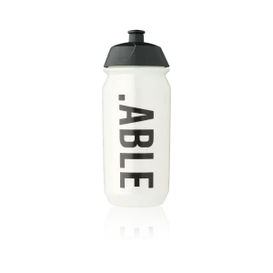 Premium handcrafted Willing Able 500 ml Bottle. Purist technology. Hand-free spout. BPA-Free FDA approved. 100% recyclable. Dishwashable. Freezer safe. Seethrough with .Able text and black lid.