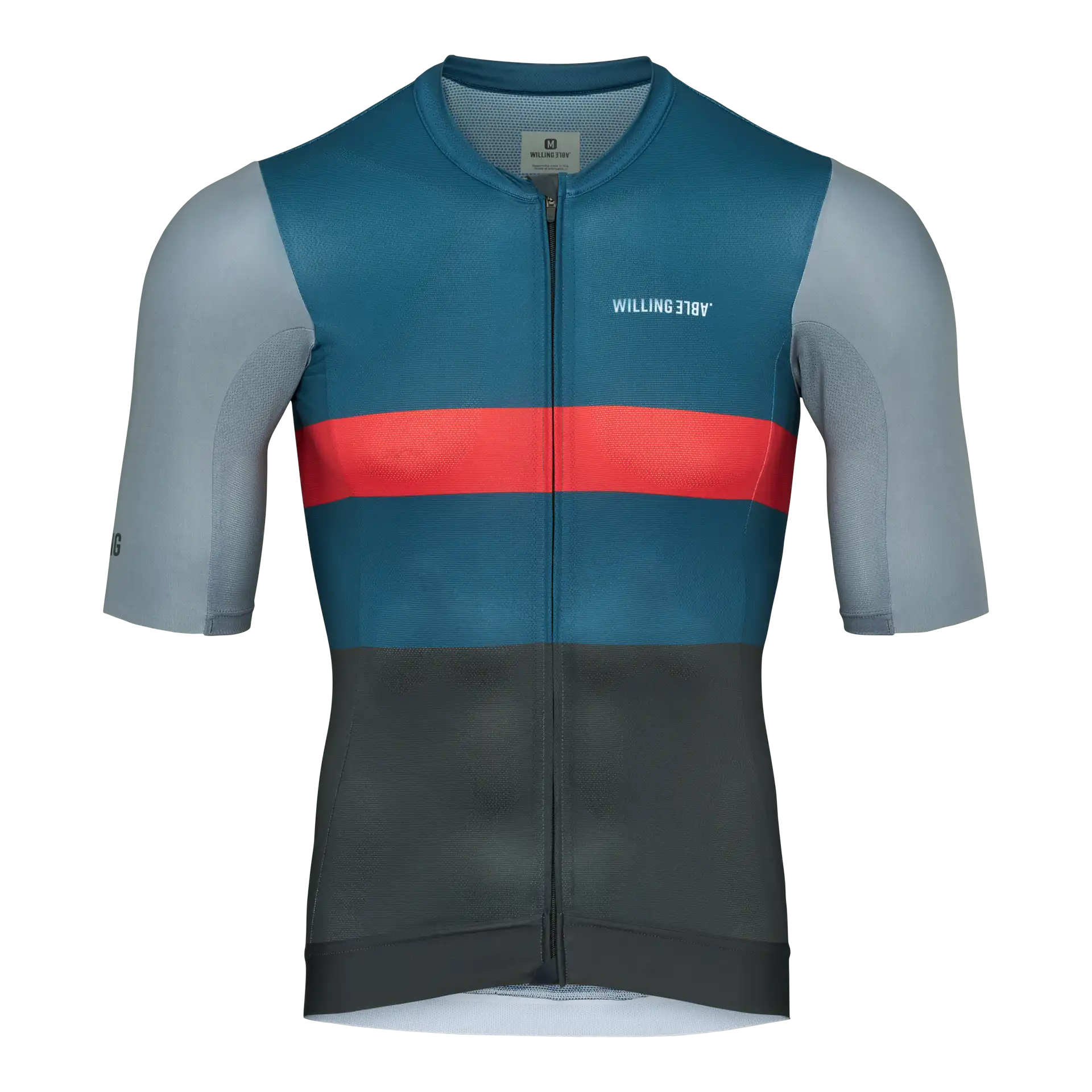 The Blue Blaze SS Jersey offers a race-fit design, breathable mesh, and eco-friendly materials