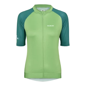 This green Leafy SS W Jersey combines a race-inspired fit, mesh ventilation, and eco-friendly materials for comfort and performance.