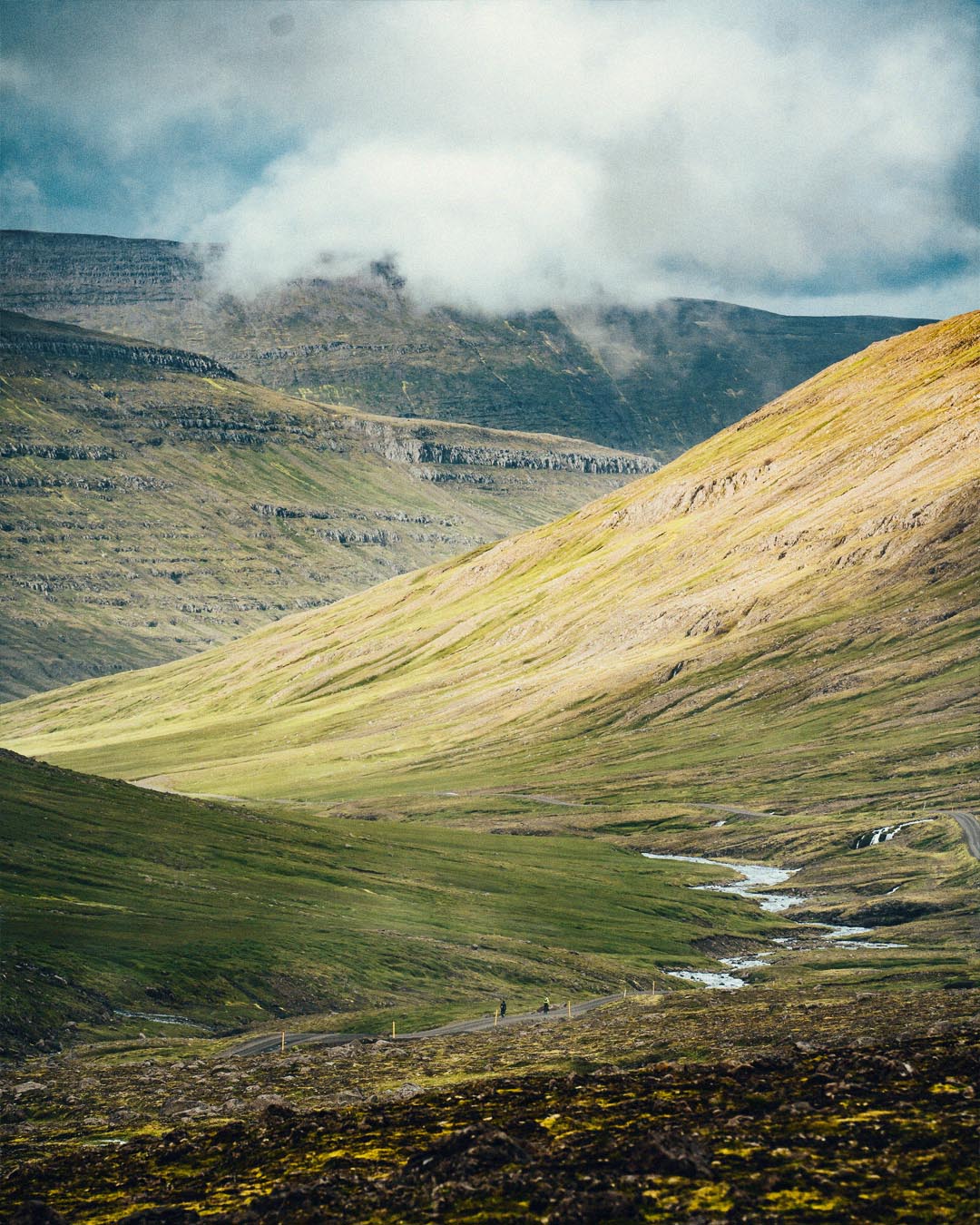 Beautiful green mointains of iceland.