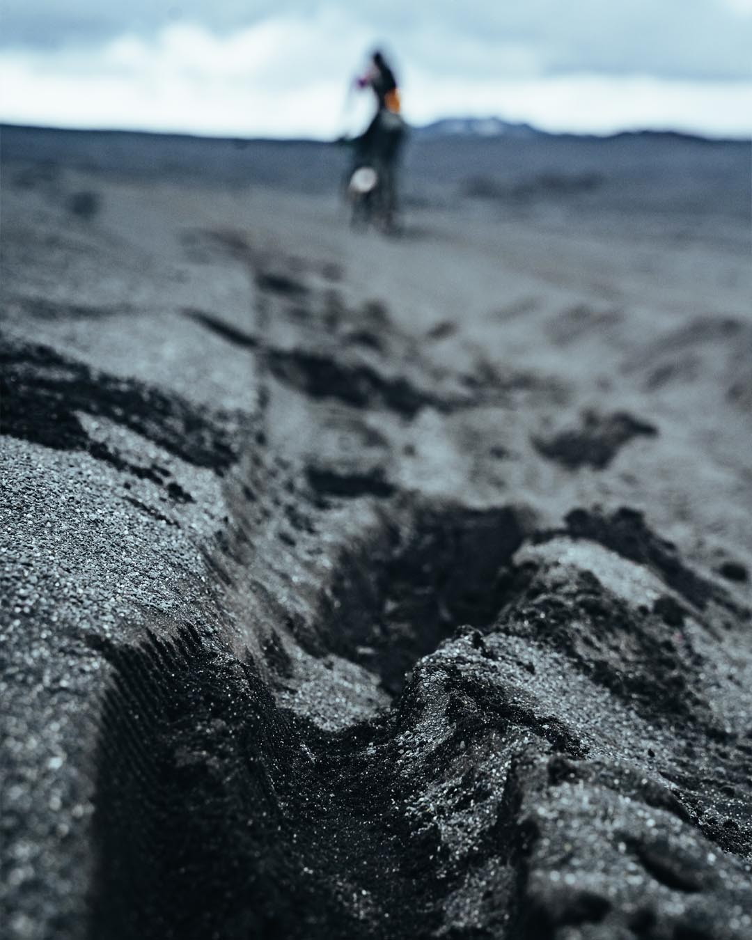 A Bike Trail in theicelandic ground.