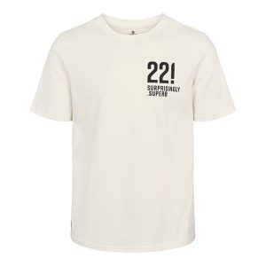 WA 221 Off-White Tee with a classic style and a fuller cut, soft mercerized cotton, and eco-friendly materials.